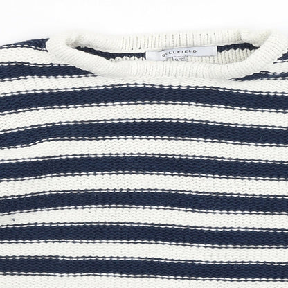 Bellfield Womens Blue Striped  Pullover Jumper Size 8
