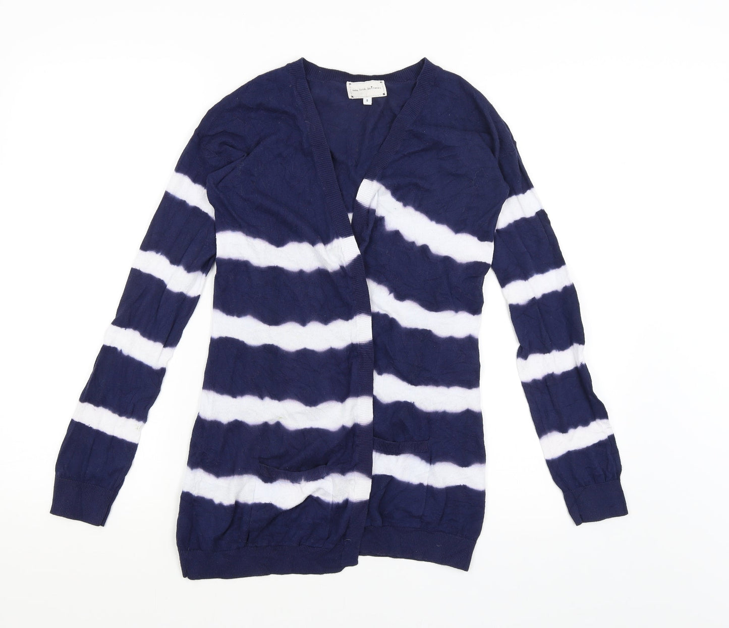New Look Womens Blue Striped  Wrap Jumper Size 8