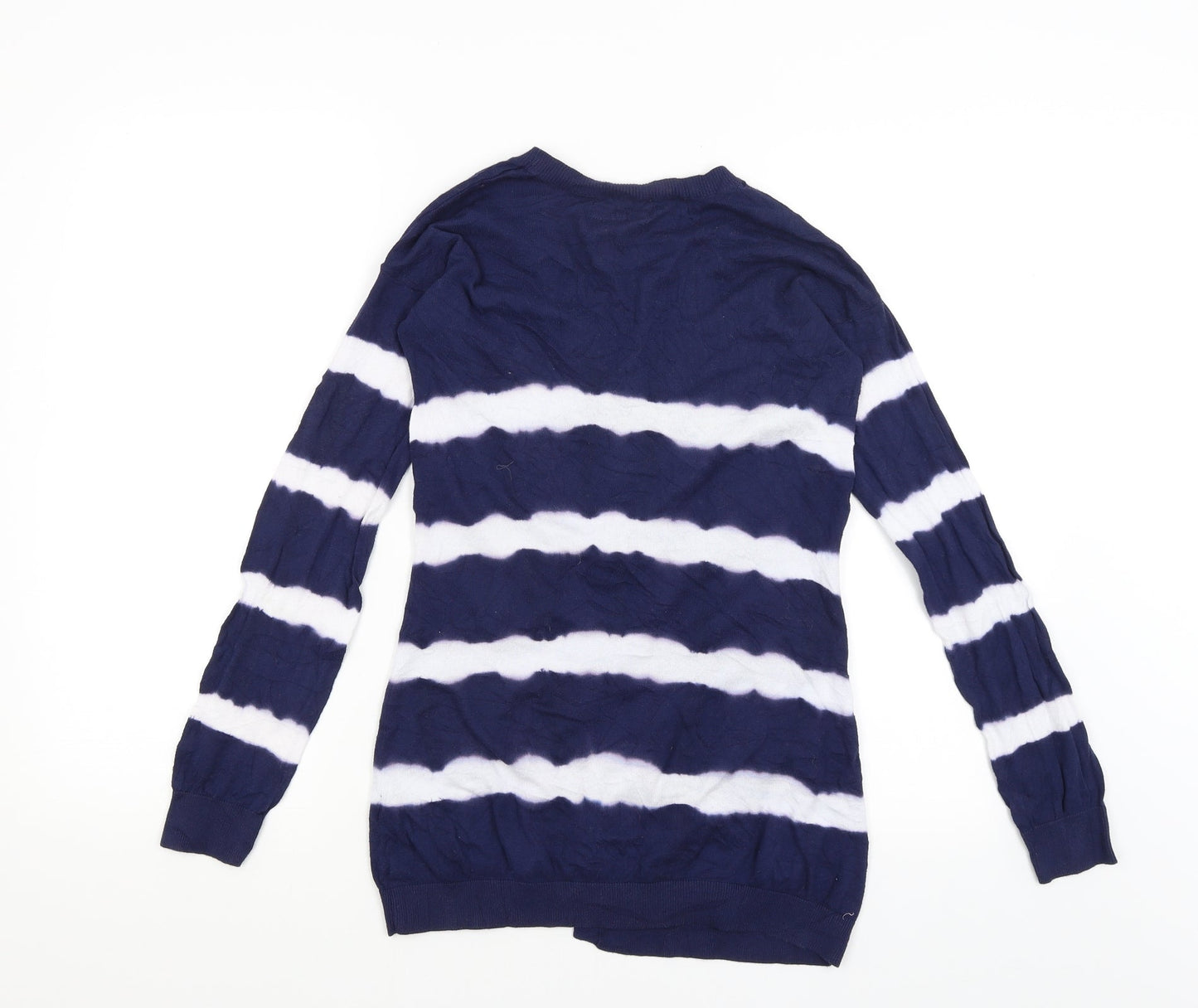 New Look Womens Blue Striped  Wrap Jumper Size 8