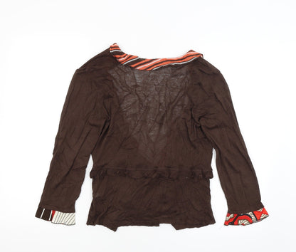 Preloved Eva Linka Womens Brown   Wrap Jumper Size S - Back