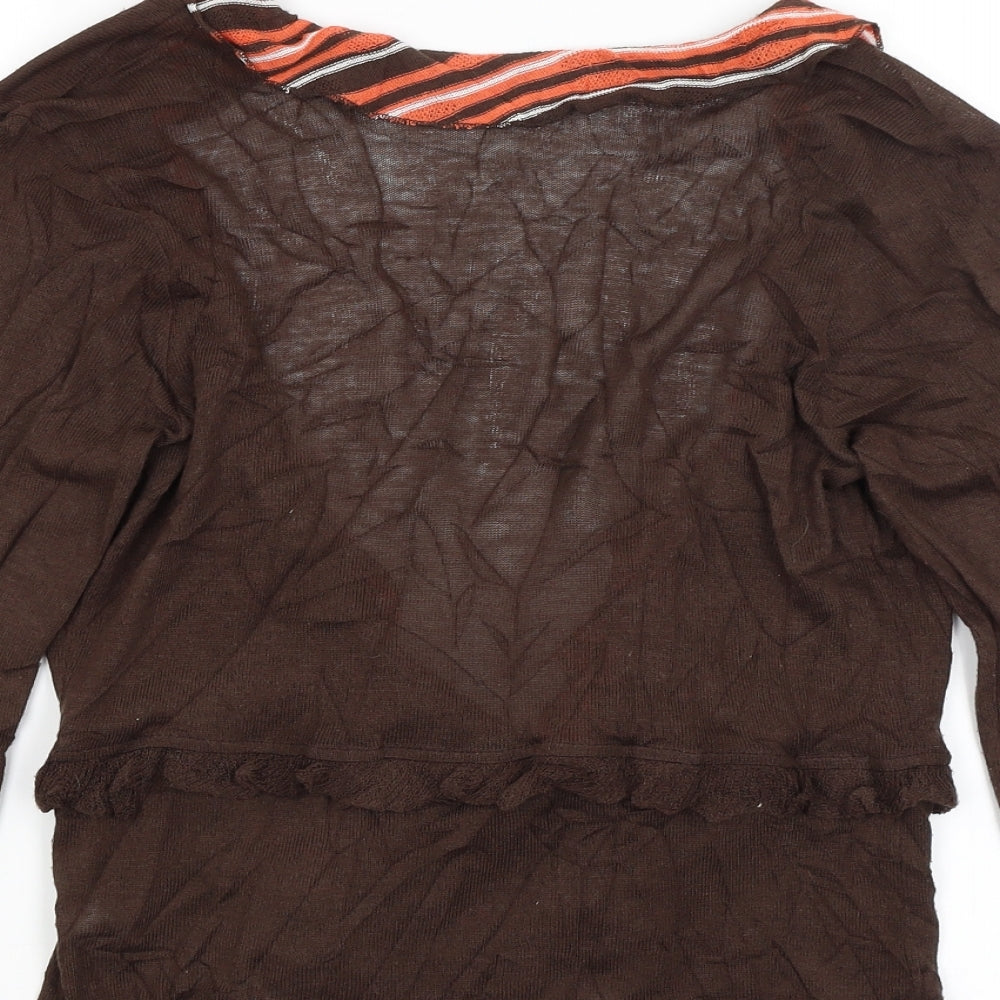Eva Linka Womens Brown   Wrap Jumper Size S