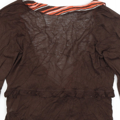 Preloved Eva Linka Womens Brown   Wrap Jumper Size S - Label