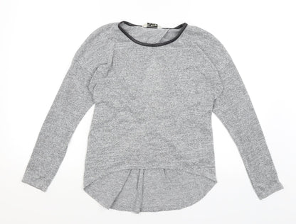 Additional front view of Miss Selfridge women’s grey basic t-shirt, size UK 8