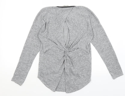 Back view of Miss Selfridge women’s grey basic t-shirt, size UK 8