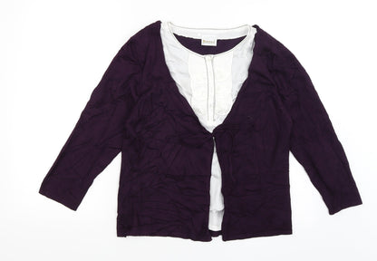 Additional front view of Roman women’s purple cape jumper, size M