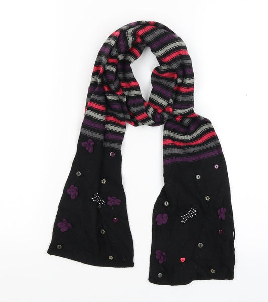 Catch Me Womens Black Striped   Scarf