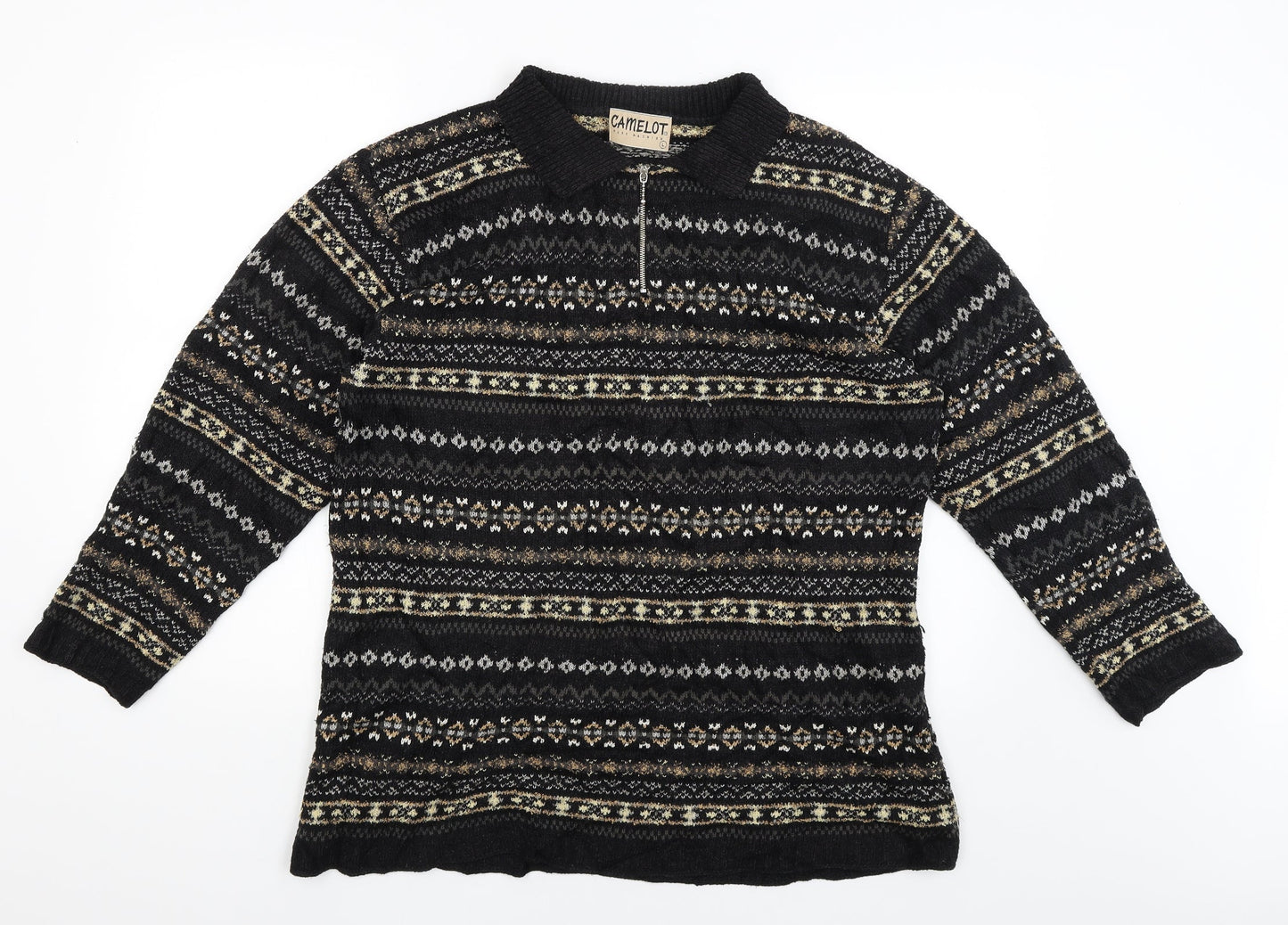 Camelot Mens Black   Pullover Jumper Size L