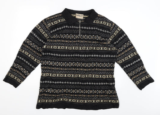 Camelot Mens Black   Pullover Jumper Size L