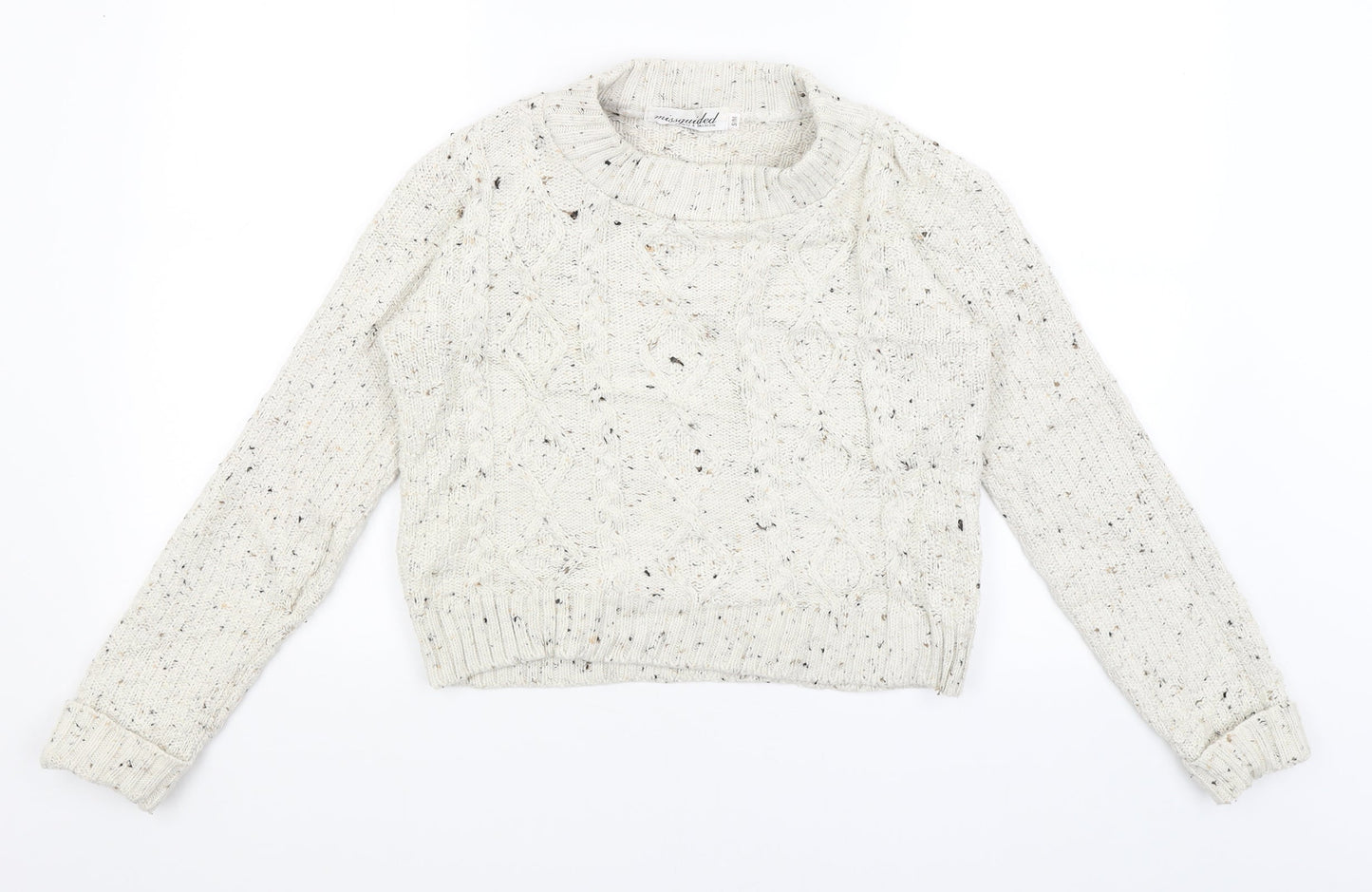 Missguided Womens White   Pullover Jumper Size S