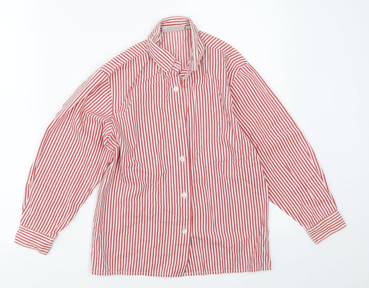 Denby Dale Boys Red Striped  Basic Button-Up Size 8 Years