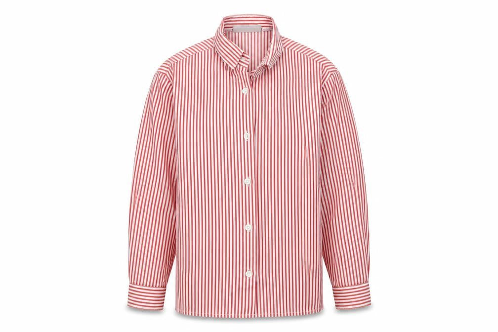 Denby Dale Boys Red Striped  Basic Button-Up Size 8 Years