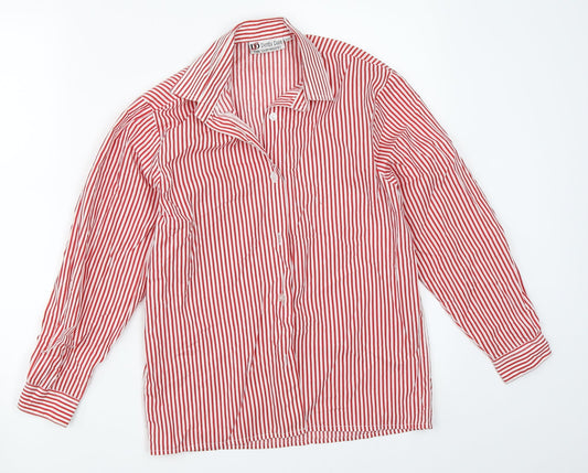 Denby Dale Boys Red Striped  Basic Button-Up Size 13 Years