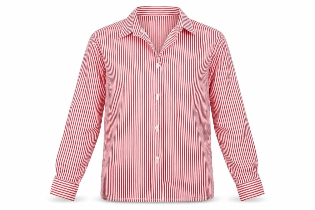 Denby Dale Boys Red Striped  Basic Button-Up Size 13 Years