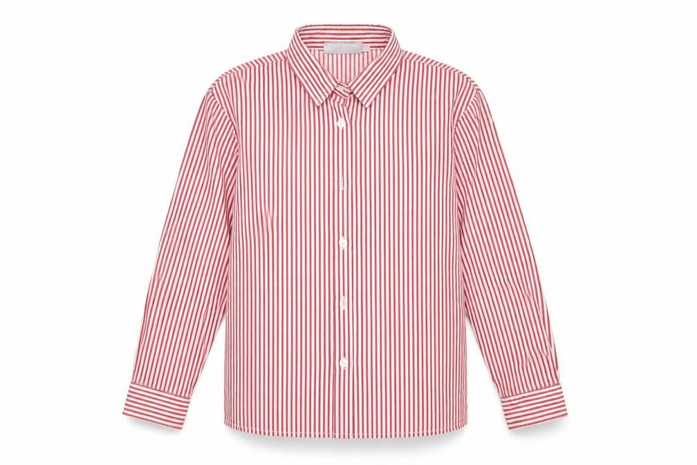 Denby Dale Boys Red Striped  Basic Button-Up Size 8 Years