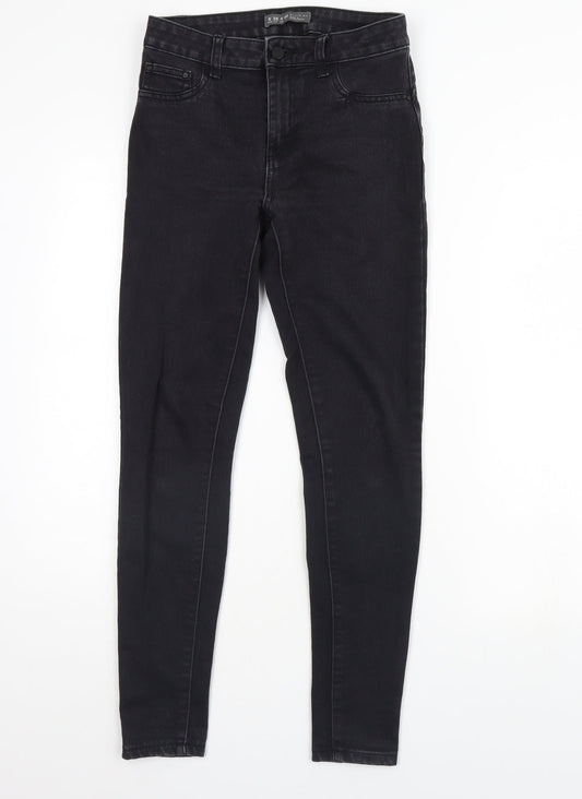 Denim & Co. Womens Black  Denim Skinny Jeans Size 8 L28 in
