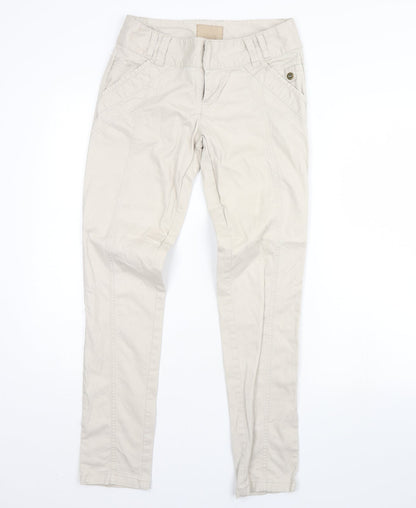 Additional front view of Red Herring women’s beige trousers, size UK 8, 30-inch leg