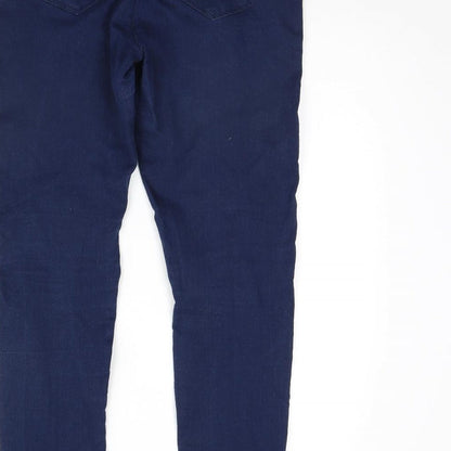 Brand and care label for Denim women’s blue denim jegging jeans, size UK 12, 29-inch leg