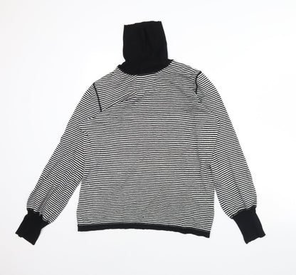 Limited Collection Womens White Striped  Pullover Jumper Size 16