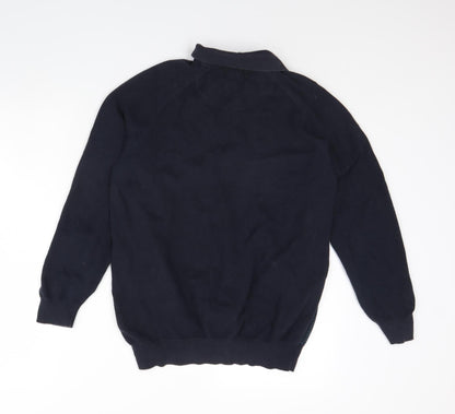 Back view of Easy men’s green jumper, size M