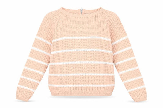 Front view of Only women’s pink striped jumper, size S