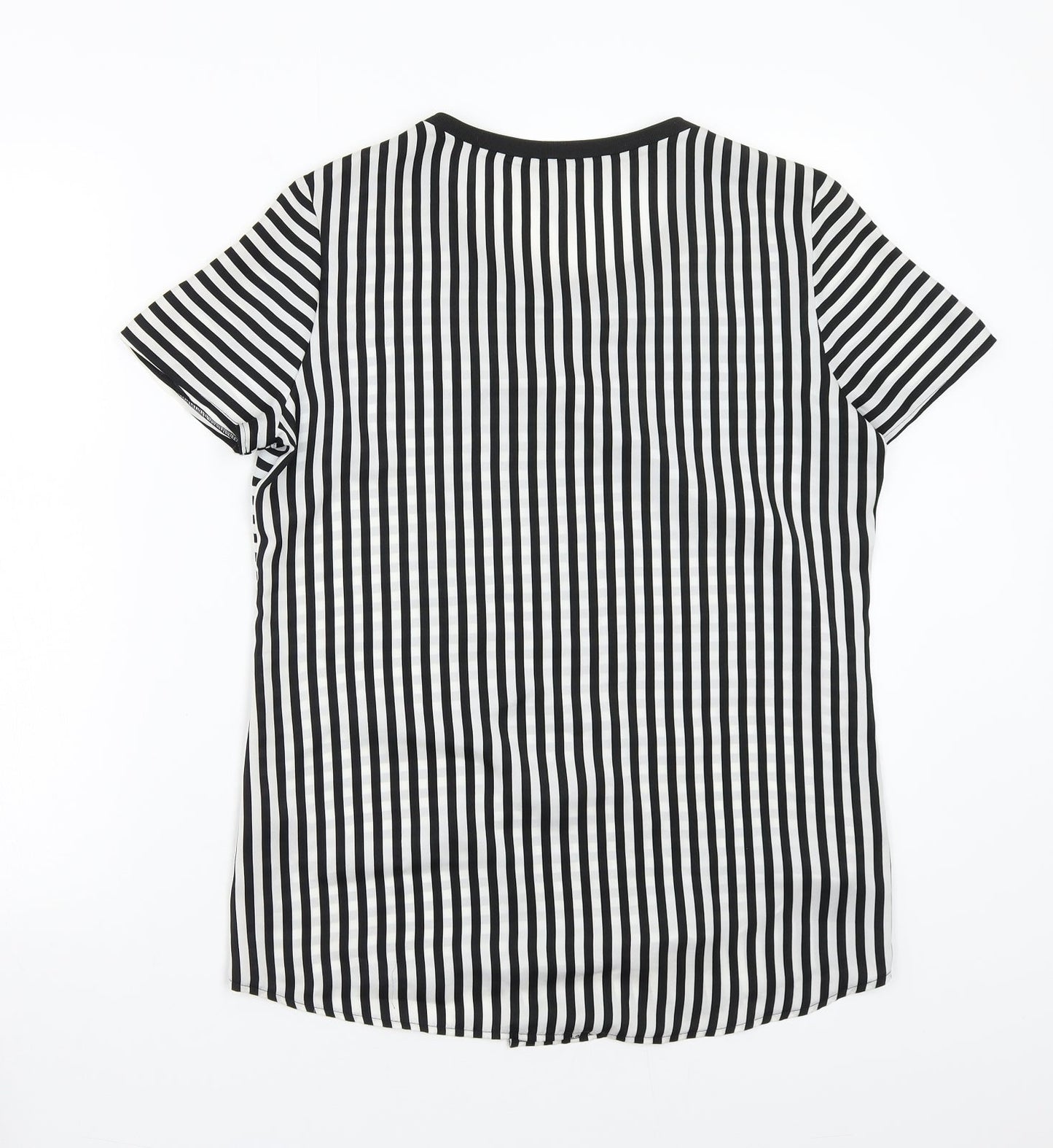George Womens White Striped  Basic T-Shirt Size 8