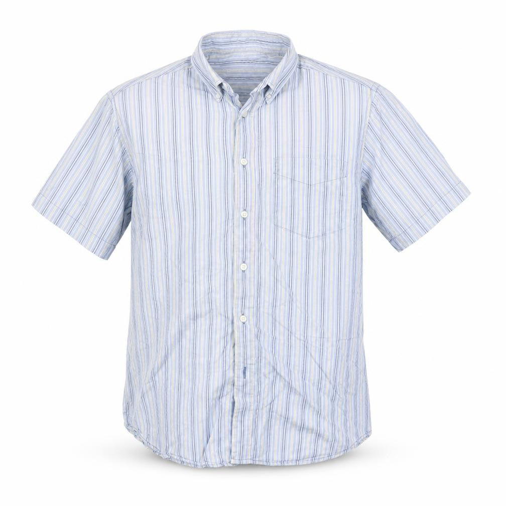 Marks & Spencer Mens Blue Striped   Button-Up Size M