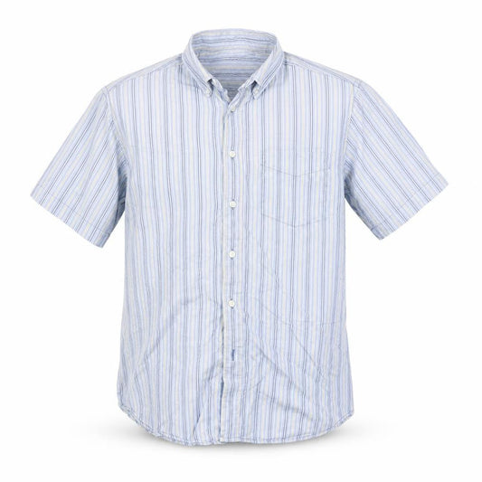 Marks & Spencer Mens Blue Striped   Button-Up Size M