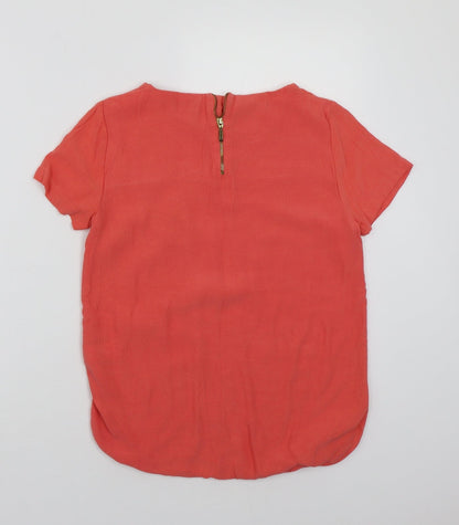 Marks & Spencer Womens Red   Basic T-Shirt Size 8