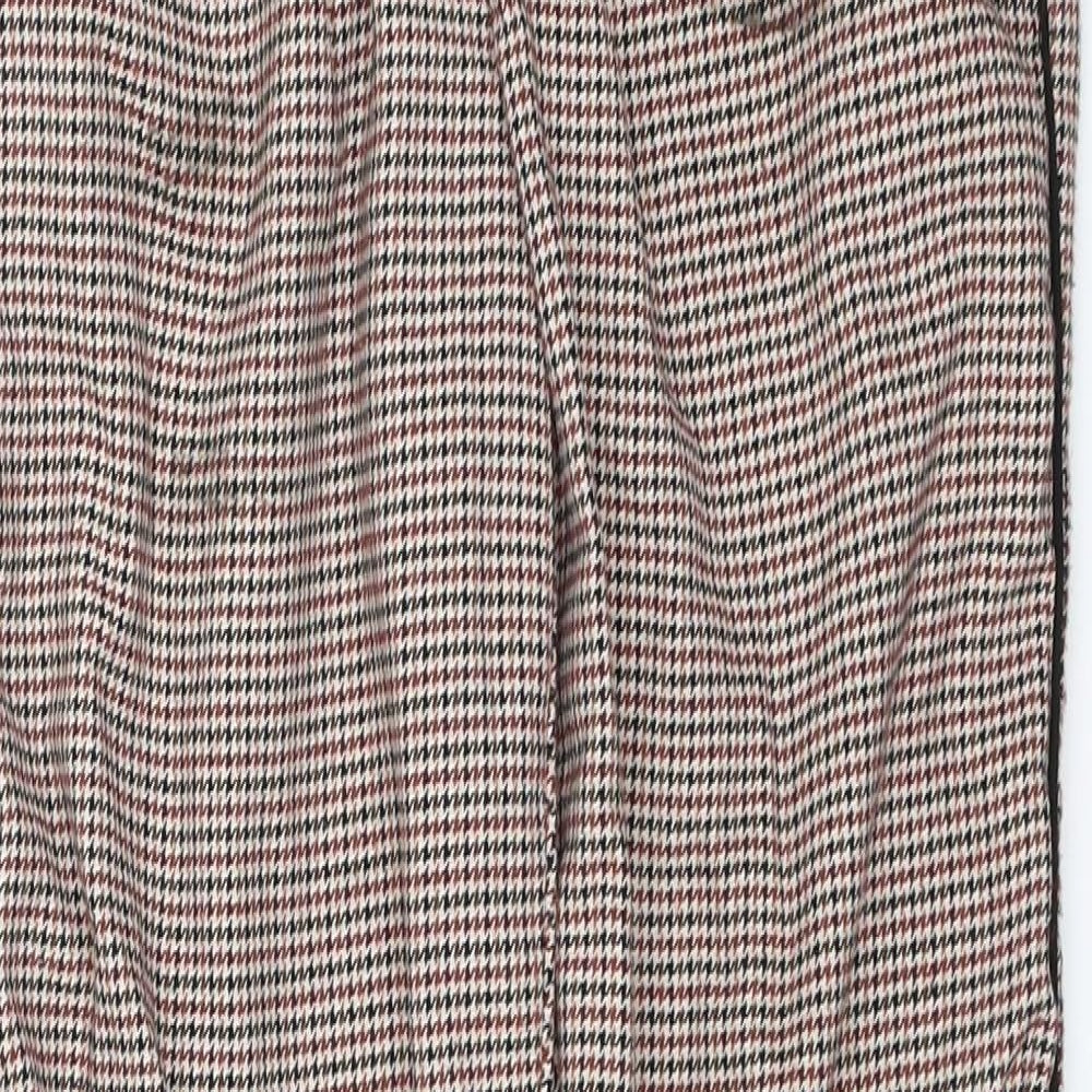Berska Womens Red Check  Cropped Trousers Size XS L24 in