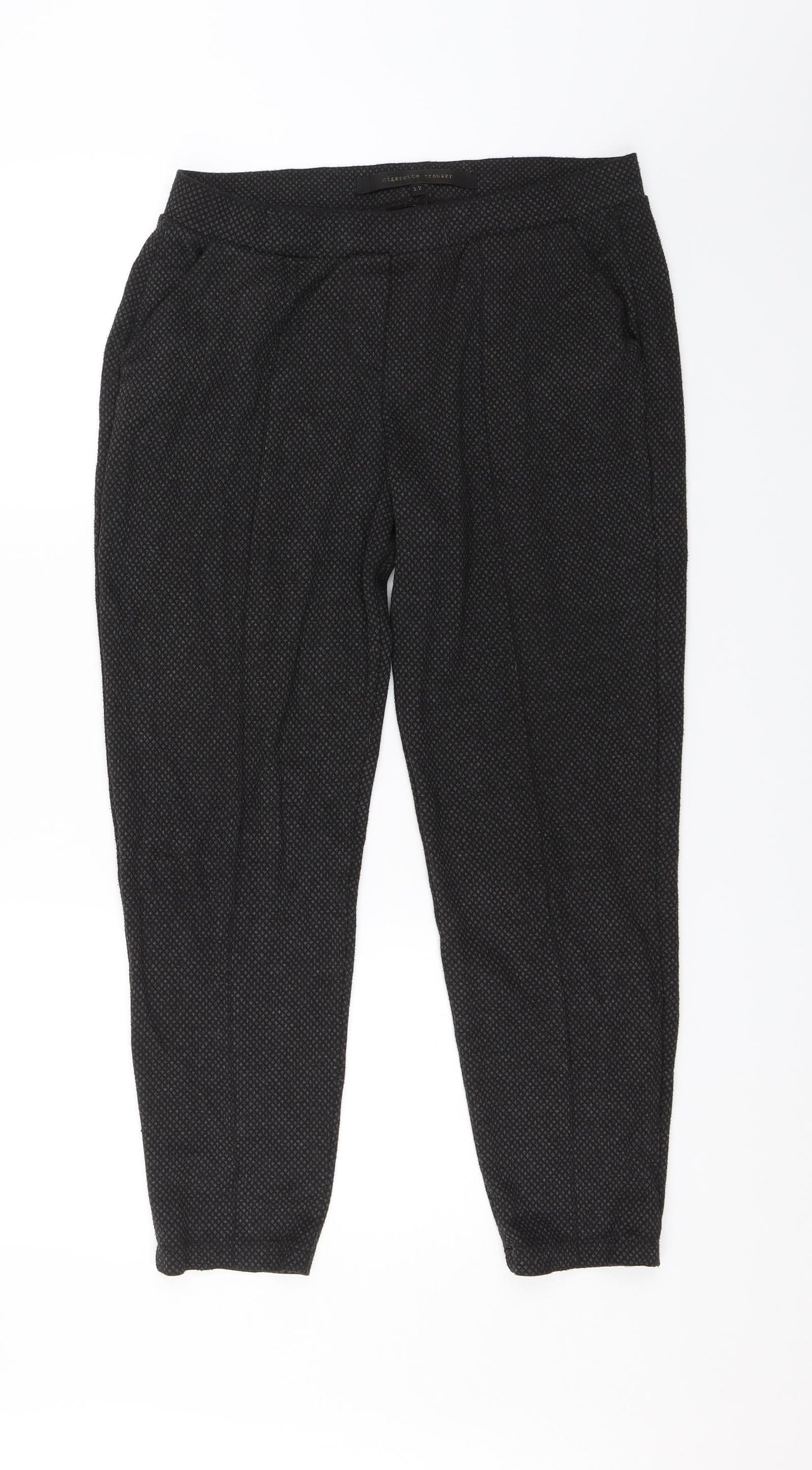 Preworn Womens Black   Trousers  Size 12 L25 in