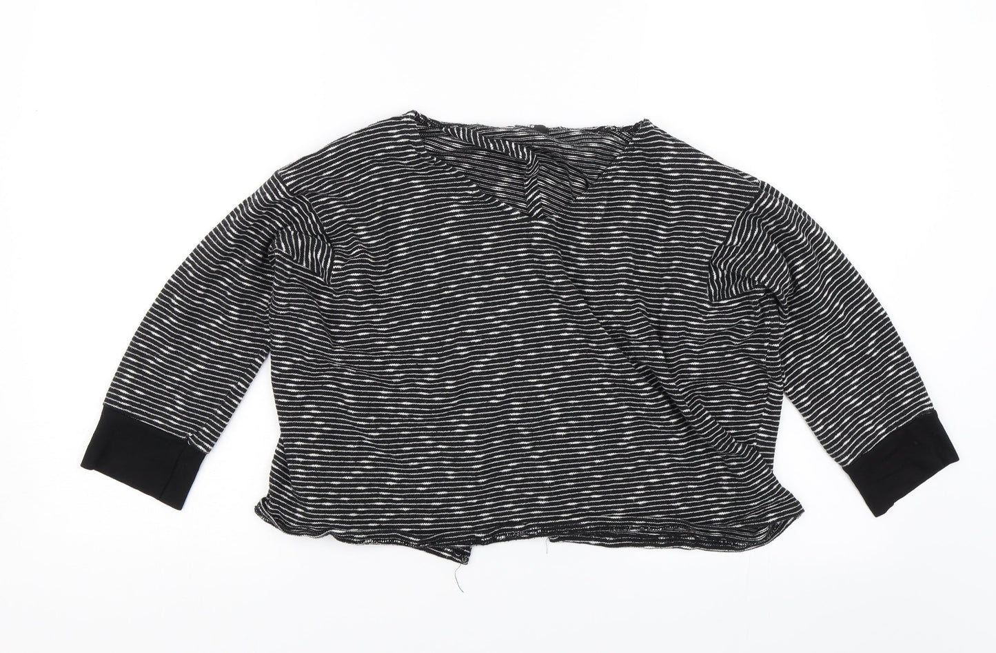 Missguided Womens Black Striped  Basic Blouse Size M