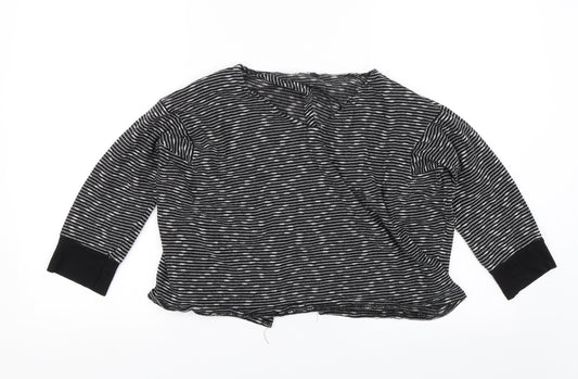 Missguided Womens Black Striped  Basic Blouse Size M