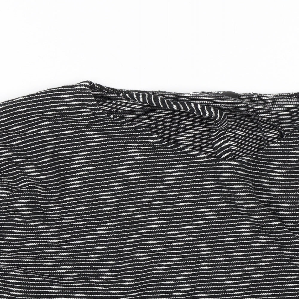 Missguided Womens Black Striped  Basic Blouse Size M