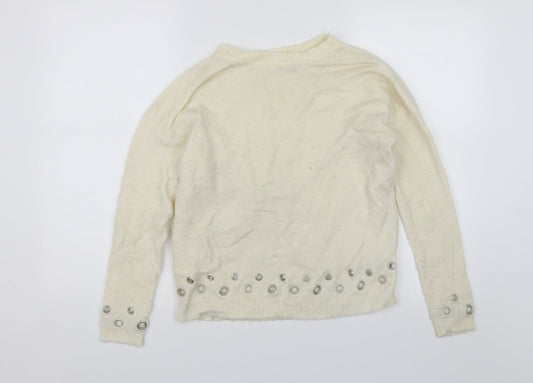 Miss Selfridge Womens White   Pullover Jumper Size 10