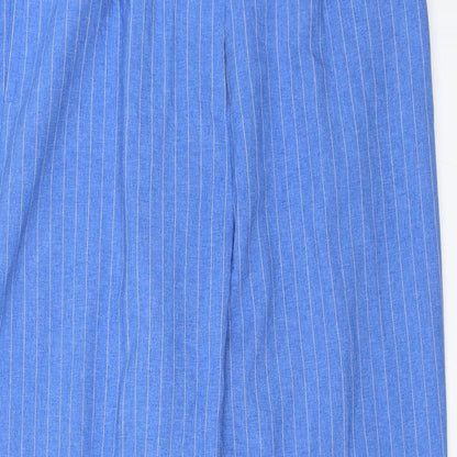 Daxon Womens Blue Striped  Capri Trousers Size 16 L26 in