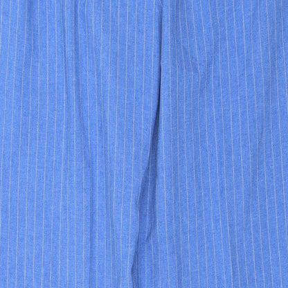 Daxon Womens Blue Striped  Capri Trousers Size 16 L26 in