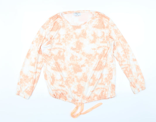 Mallow Moon Womens Orange Solid  Top Pyjama Top Size M