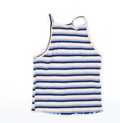 Preloved Primark Womens Blue Striped  Basic Tank Size 8 - Front