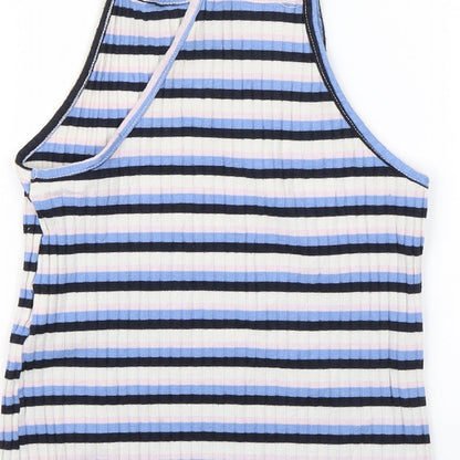 Preloved Primark Womens Blue Striped  Basic Tank Size 8 - Label