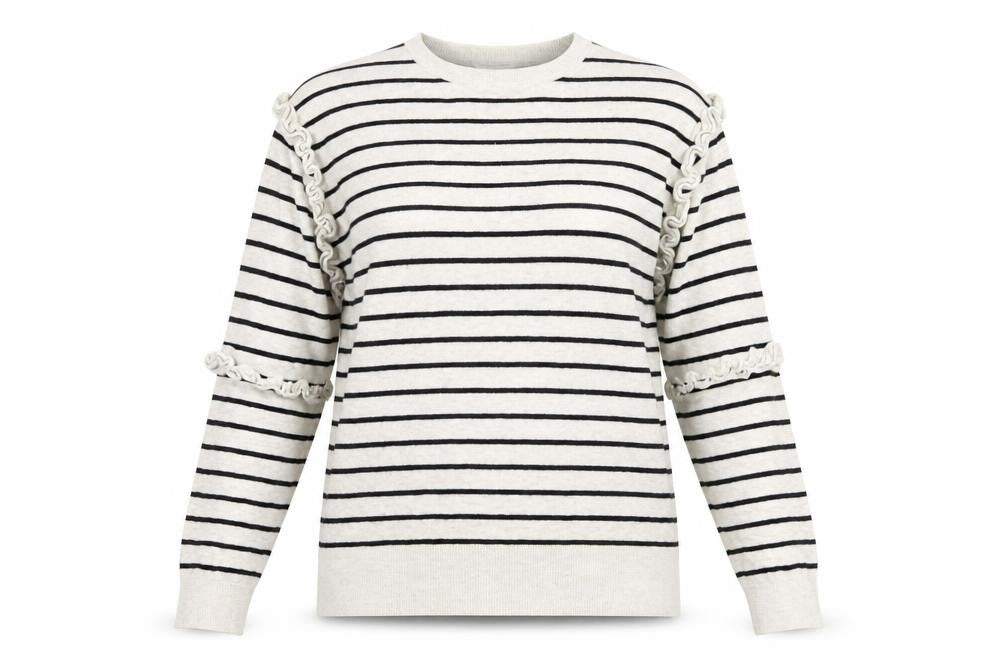 Nine Womens White Striped  Pullover Jumper Size 14