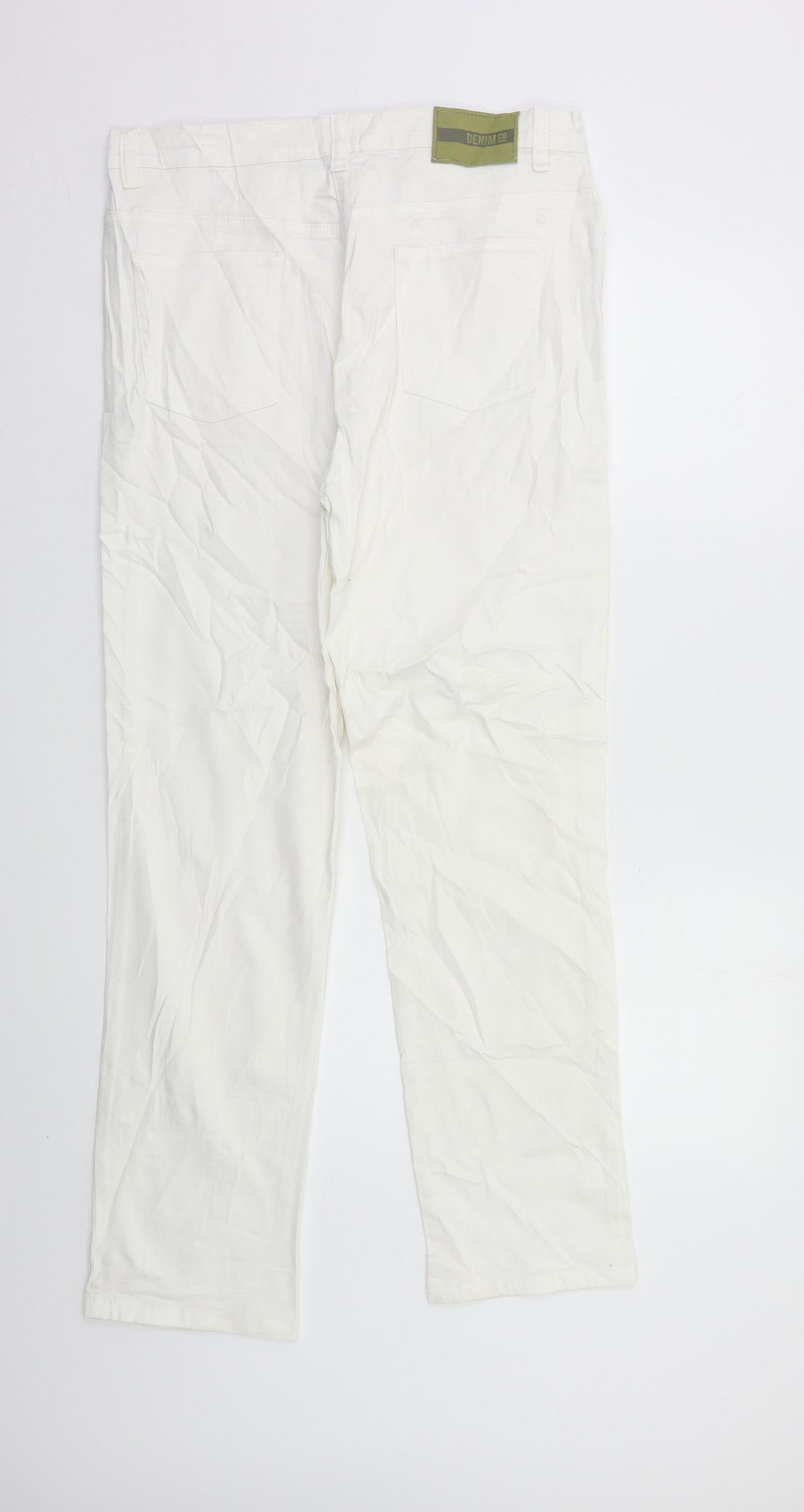 Denim & Co. Womens White   Straight Jeans Size 14 L27 in