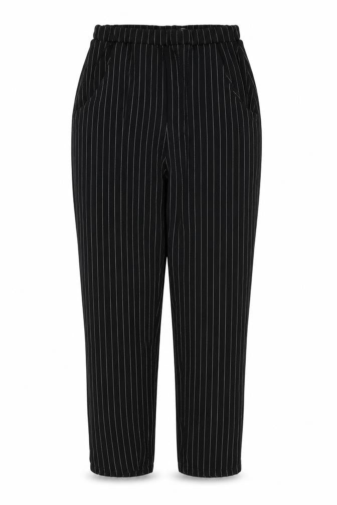 PRETTYLITTLETHING Womens Black Striped  Trousers  Size 10 L26 in