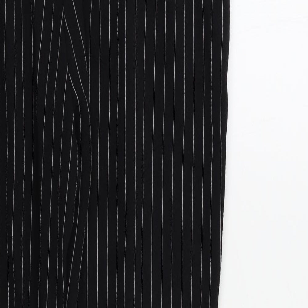 PRETTYLITTLETHING Womens Black Striped  Trousers  Size 10 L26 in