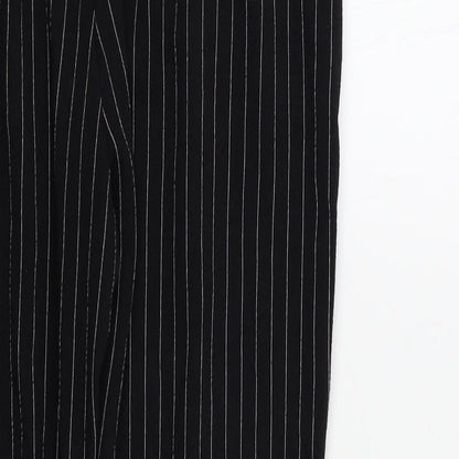 PRETTYLITTLETHING Womens Black Striped  Trousers  Size 10 L26 in