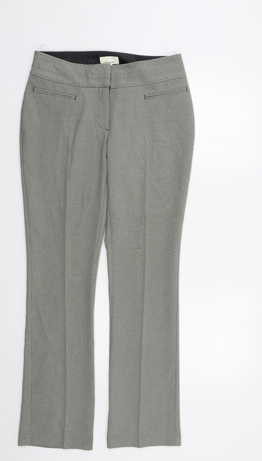 Linea Womens Grey Houndstooth  Trousers  Size 10 L30 in