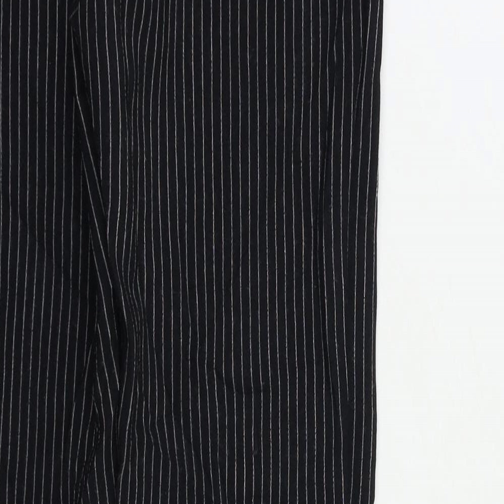 MNG Womens Black Striped  Dress Pants Trousers Size 8 L26 in