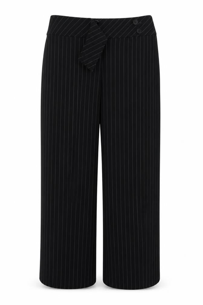 Wallis Womens Black Striped  Trousers  Size 10 L27 in