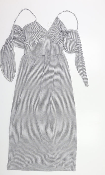 Next Womens Blue Striped  Maxi  Size 8