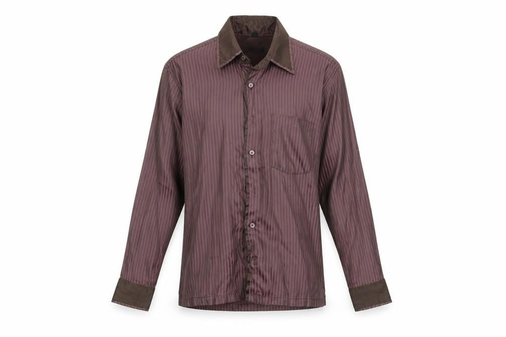 Lamy Mens Purple Striped   Button-Up Size L