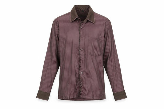 Lamy Mens Purple Striped   Button-Up Size L